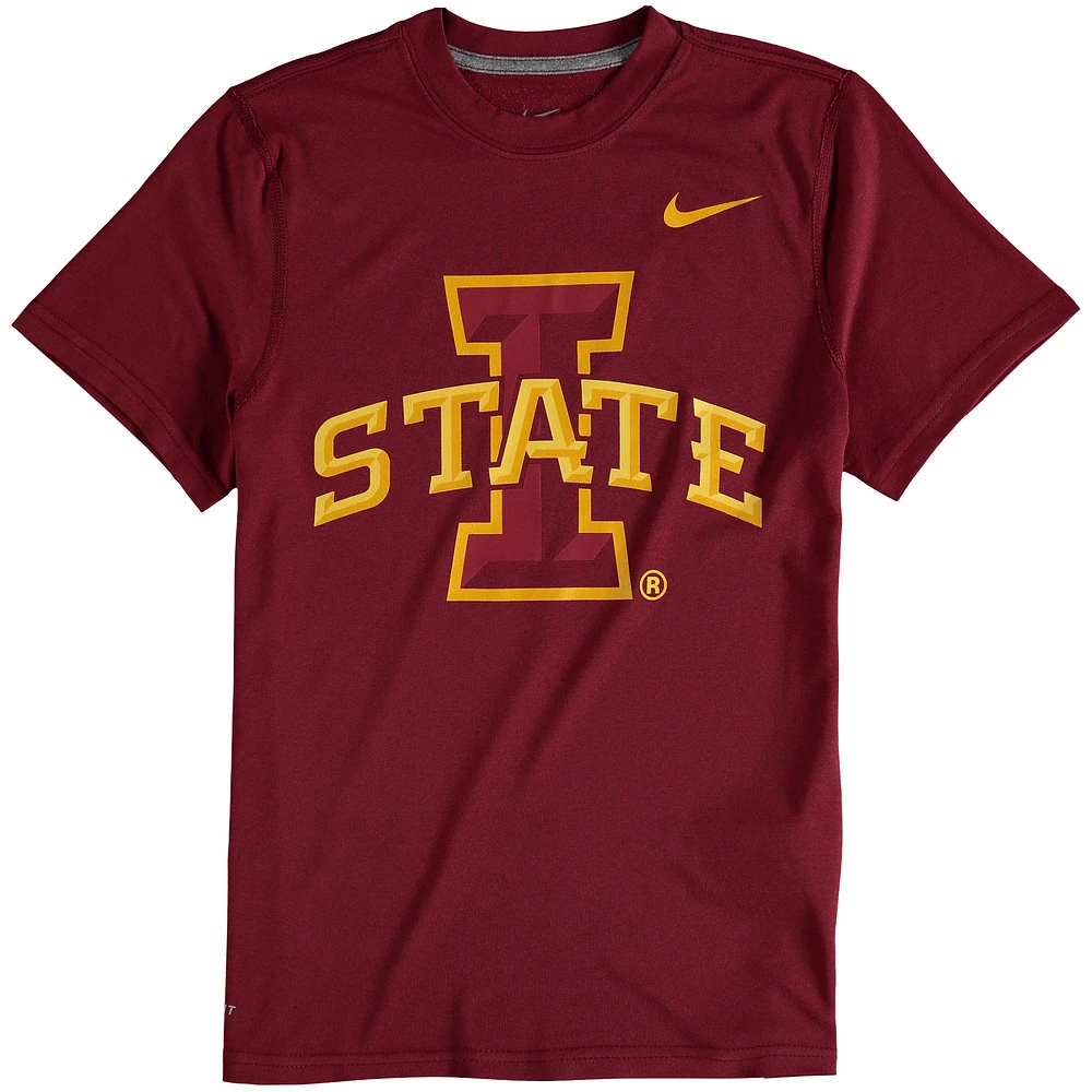 Youth Nike Iowa State Cyclones Cardinal Logo Legend Performance T-Shirt