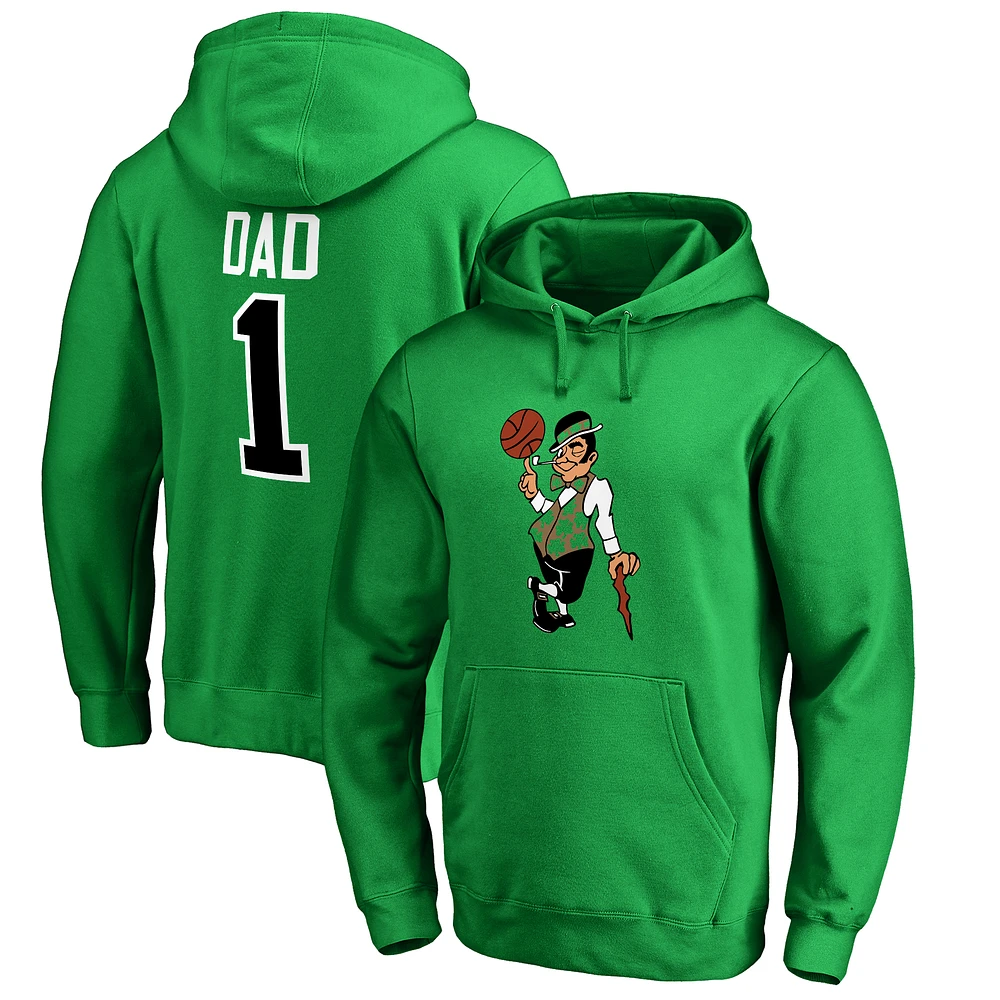 Men's Kelly Green Boston Celtics #1 Dad Pullover Hoodie