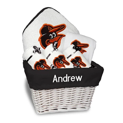 Newborn & Infant White Baltimore Orioles Personalized Medium Gift Basket