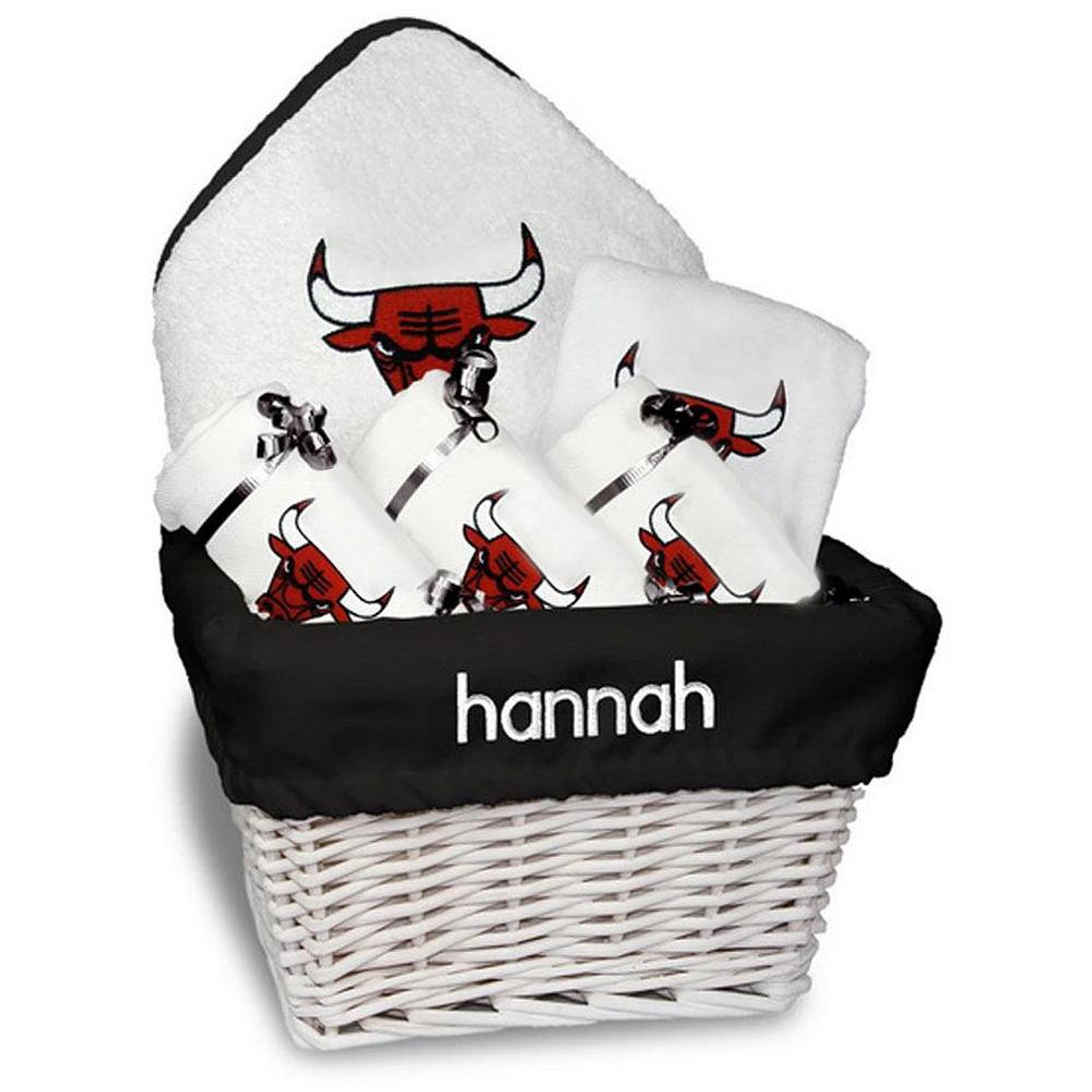 Newborn & Infant White Chicago Bulls Personalized Medium Gift Basket