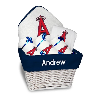 Newborn & Infant White Los Angeles Angels Personalized Medium Gift Basket