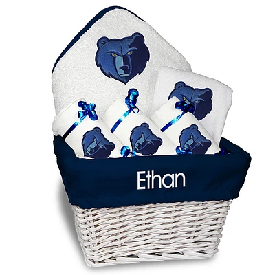 Newborn & Infant White Memphis Grizzlies Personalized Medium Gift Basket