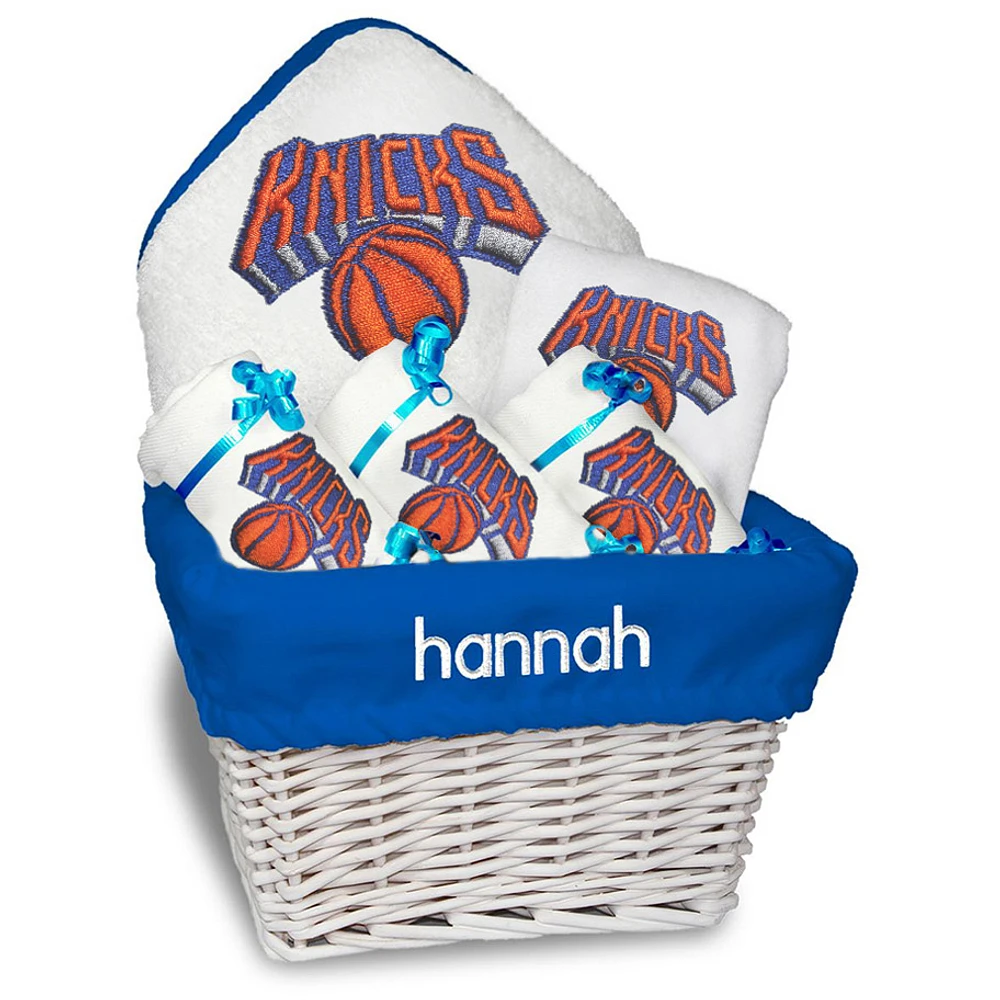 Newborn & Infant White New York Knicks Personalized Medium Gift Basket