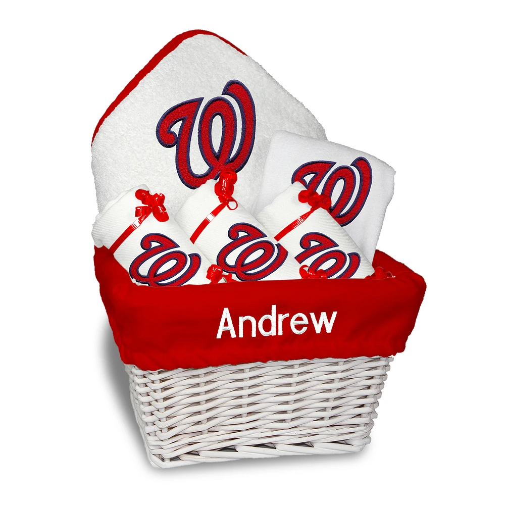 Newborn & Infant White Washington Nationals Personalized Medium Gift Basket