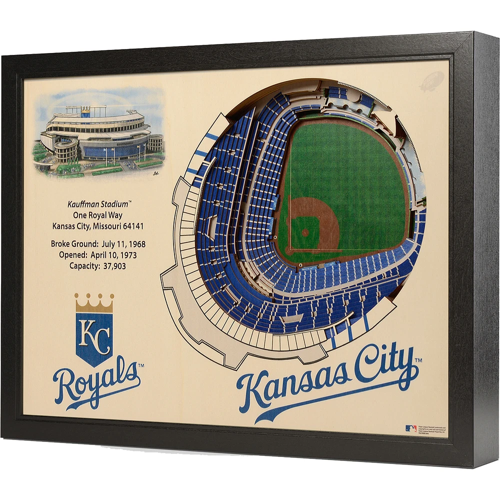 Kansas City Royals 25.5" x 19.5" Kauffman Stadium Stadium Views Wall Art