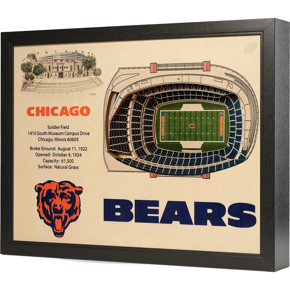 Chicago Bears 25.5" x 19.5" Soldier Field Stadium Views Wall Art