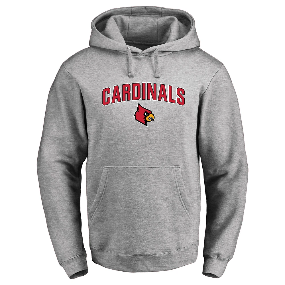 Men's Ash Louisville Cardinals Proud Mascot Pullover Hoodie