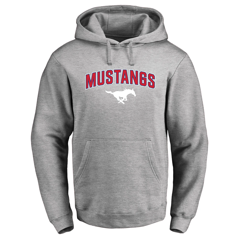 Men's Ash SMU Mustangs Proud Mascot Pullover Hoodie