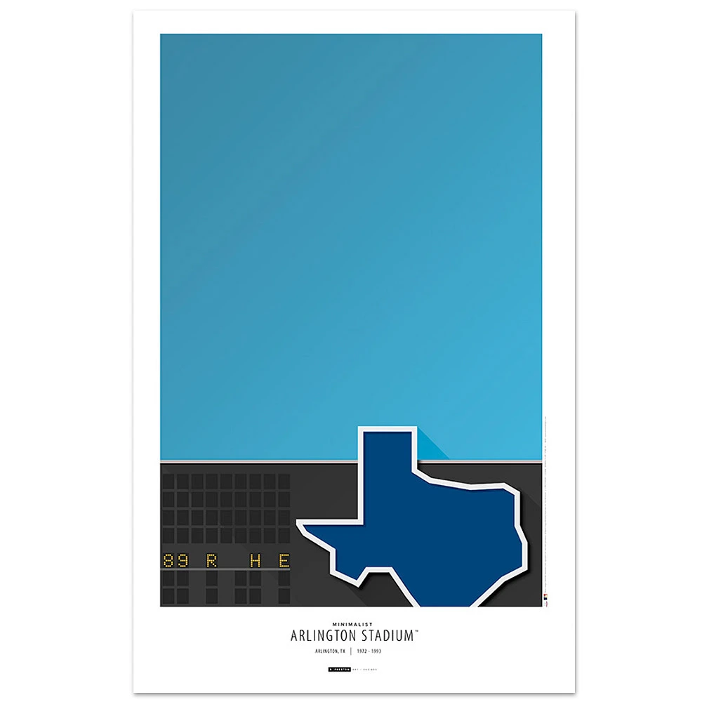 Texas Rangers 11" x 17" Minimalist Arlington Stadium Art Poster