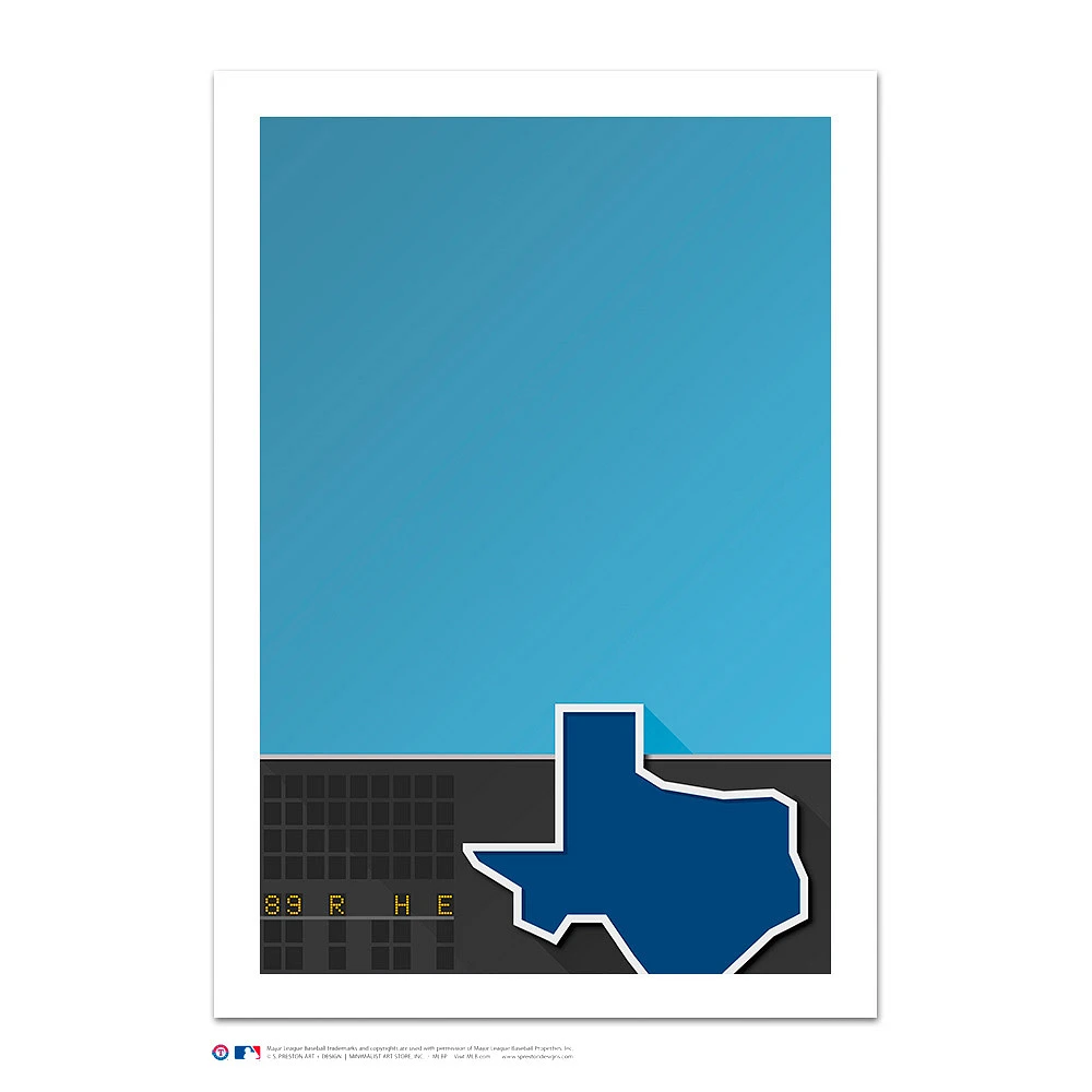 Texas Rangers 14" x 20" Minimalist Arlington Stadium Art Giclee