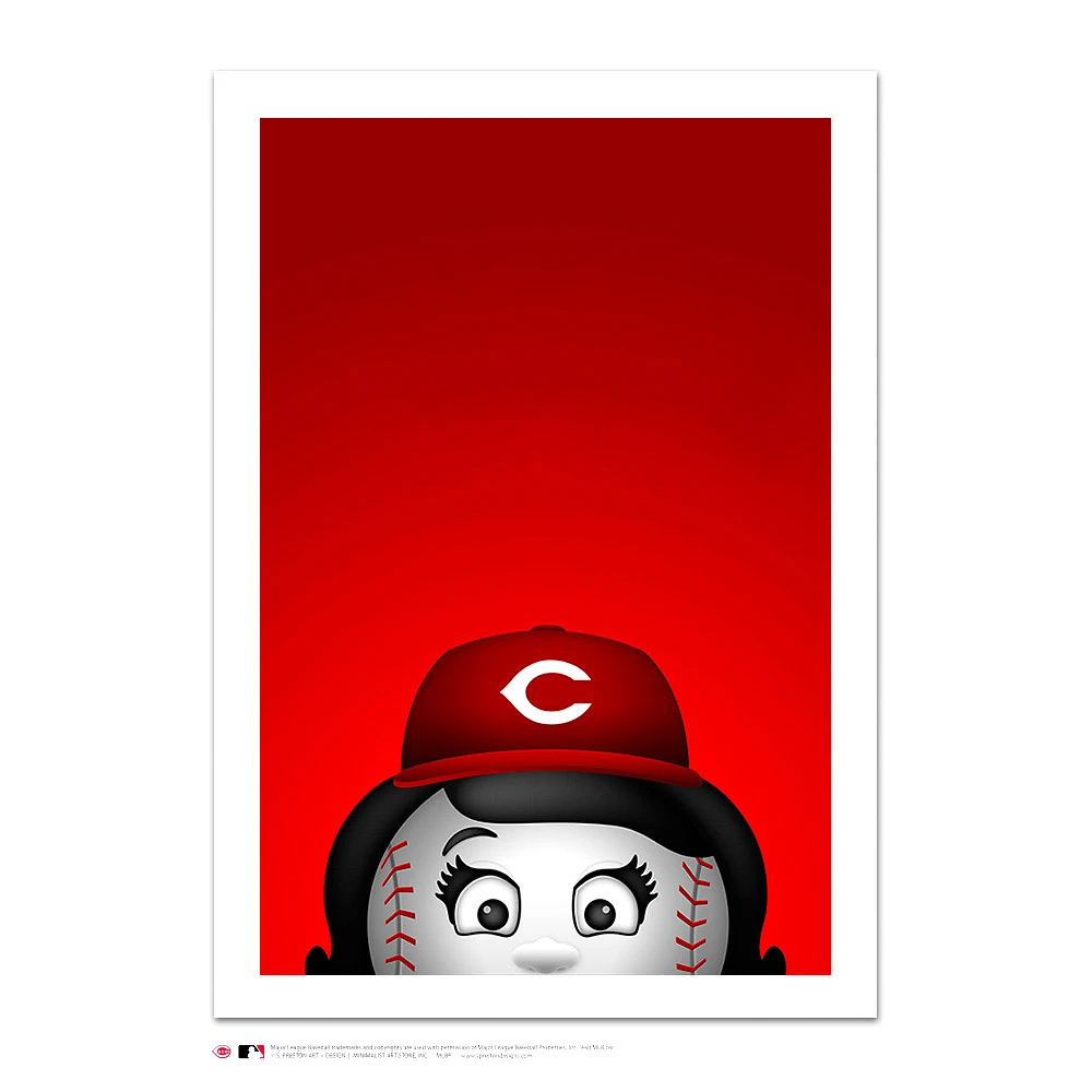 Cincinnati Reds Rosie Red 14" x 20" Minimalist Mascot Art Giclee