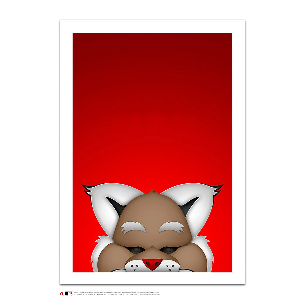 Arizona Diamondbacks Baxter the Bobcat 24" x 32" Minimalist Mascot Art Giclee