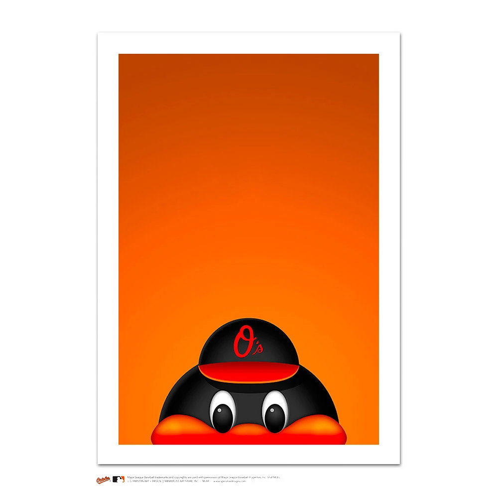 Baltimore Orioles Oriole Bird 24" x 32" Minimalist Mascot Art Giclee