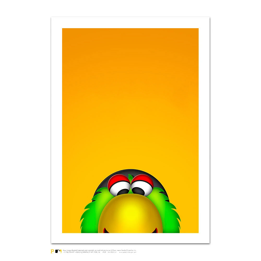 Pittsburgh Pirates Pirate Parrot 24" x 32" Minimalist Mascot Art Giclee