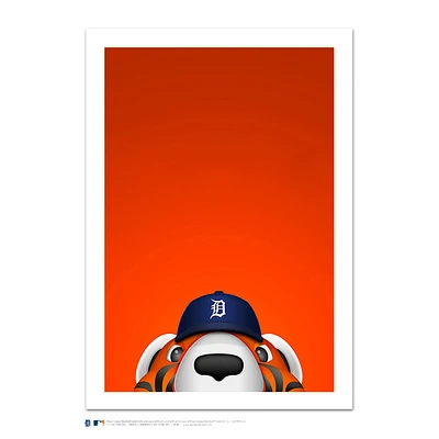 Detroit Tigers Paws 24" x 32" Minimalist Mascot Art Giclee