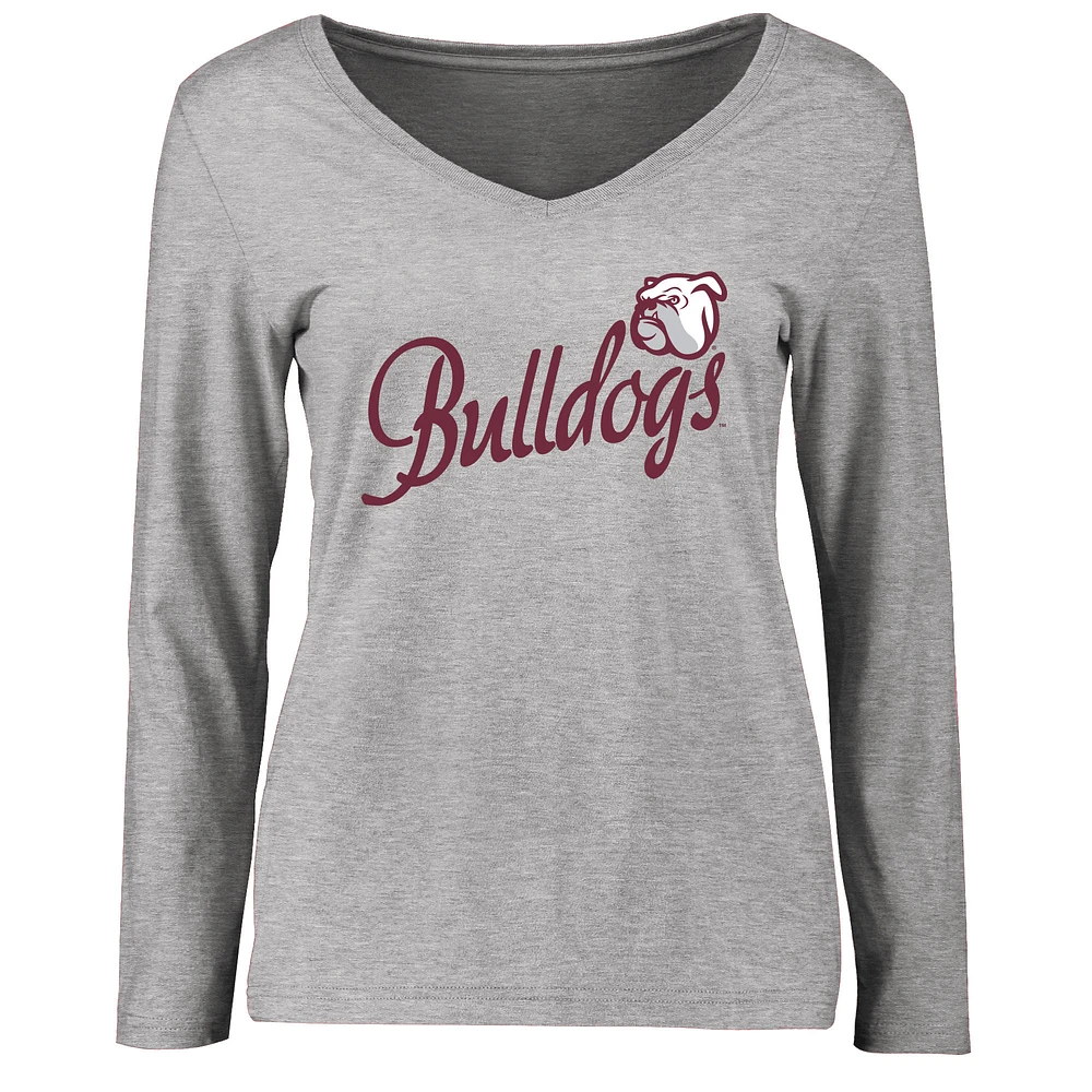 Women's Ash Mississippi State Bulldogs Dora Long Sleeve T-Shirt