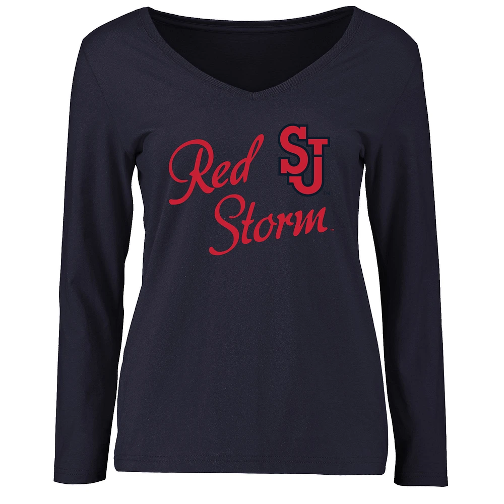 Women's Navy St. John's Red Storm Dora Long Sleeve T-Shirt