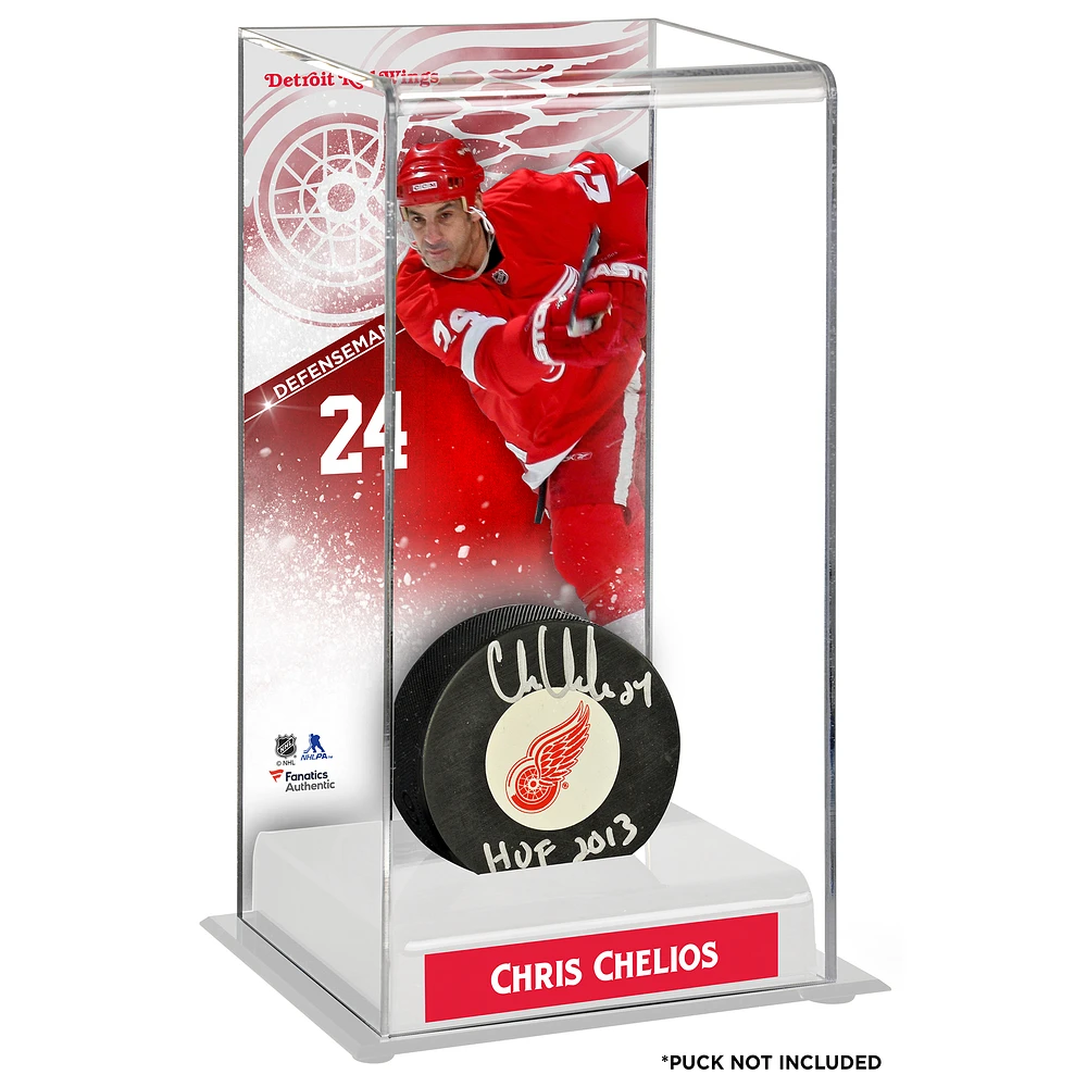Chris Chelios Detroit Red Wings Deluxe Tall Hockey Puck Case