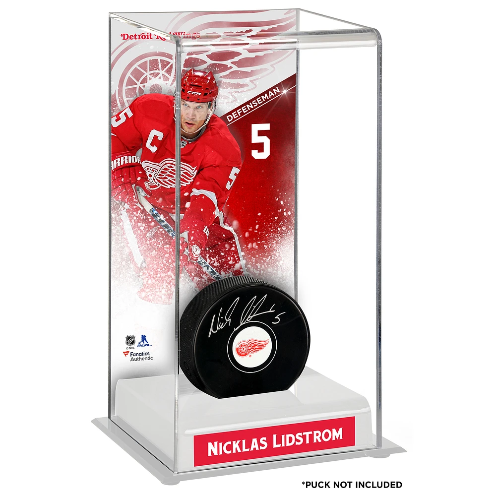 Nicklas Lidstrom Detroit Red Wings Deluxe Tall Hockey Puck Case