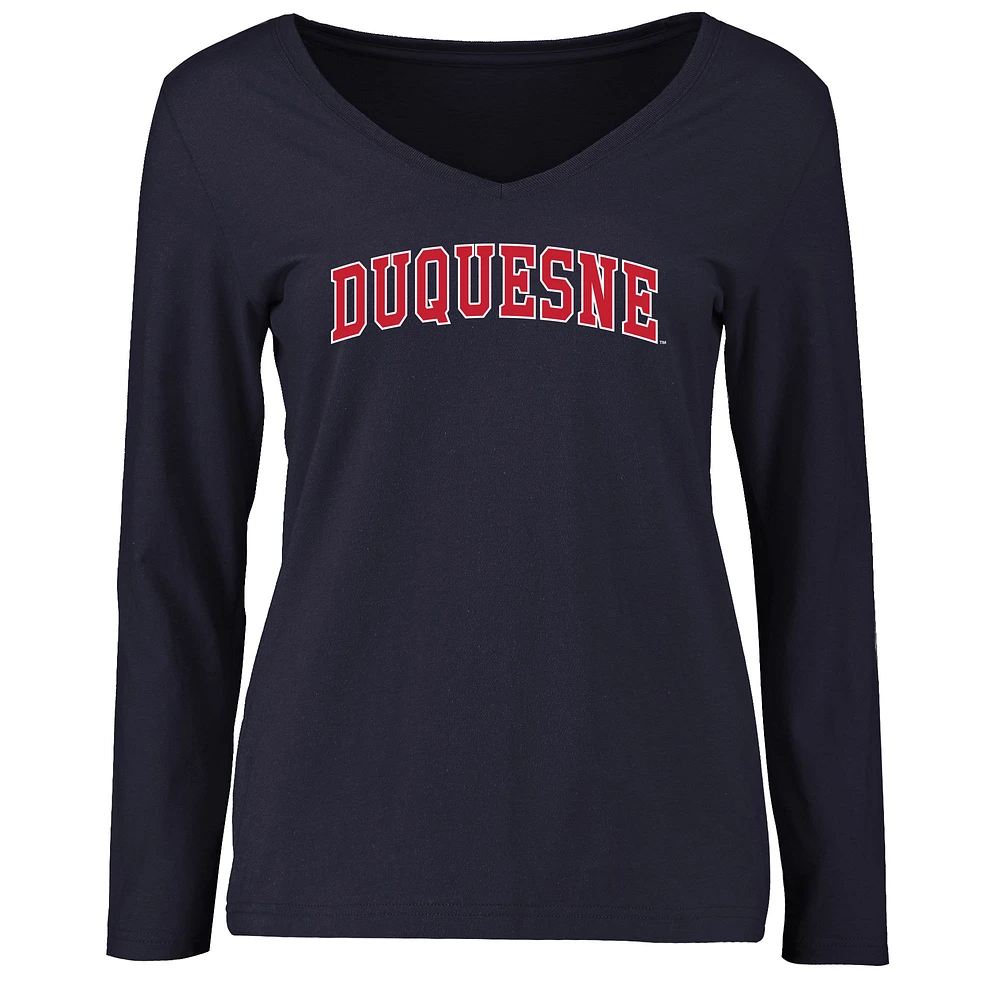 Women's Navy Duquesne Dukes Everyday Long Sleeve T-Shirt
