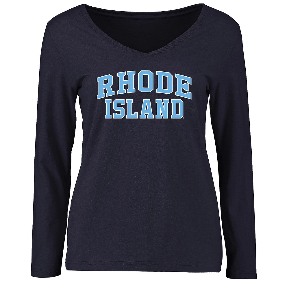 Women's Navy Rhode Island Rams Everyday Long Sleeve T-Shirt