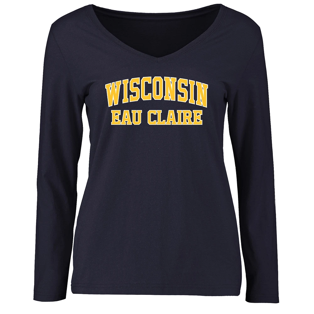 Women's Navy Wisconsin Eau Claire Blugolds Everyday Long Sleeve T-Shirt