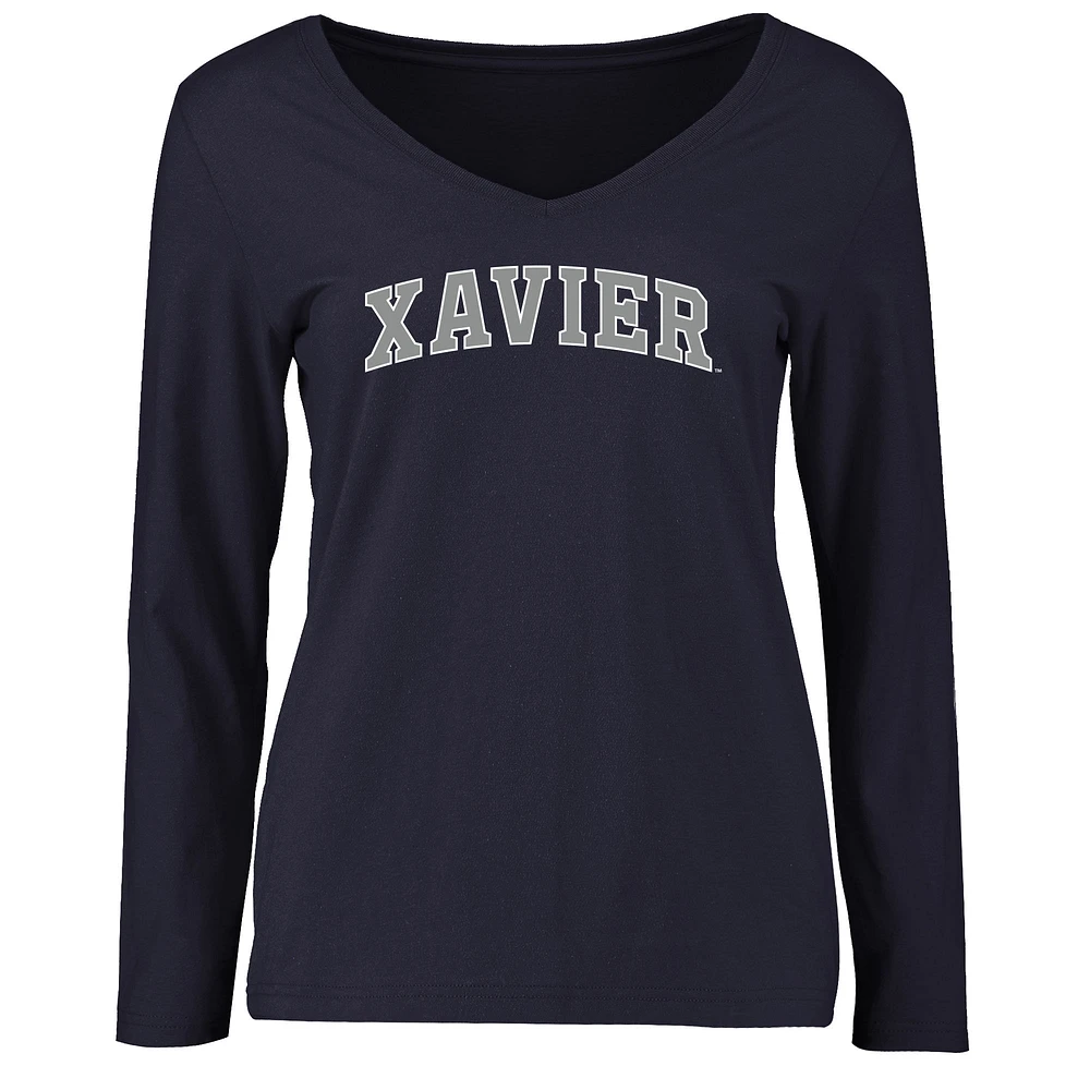 Women's Navy Xavier Musketeers Everyday Long Sleeve T-Shirt