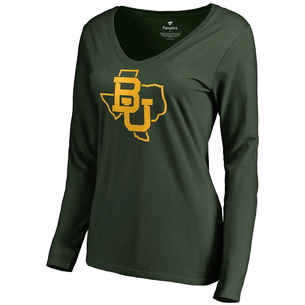 Women's Green Baylor Bears Tradition State Long Sleeve T-Shirt