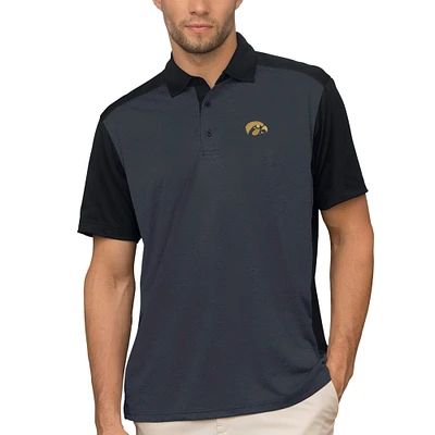 Men's Anthracite Iowa Hawkeyes Vansport Two-Tone Polo
