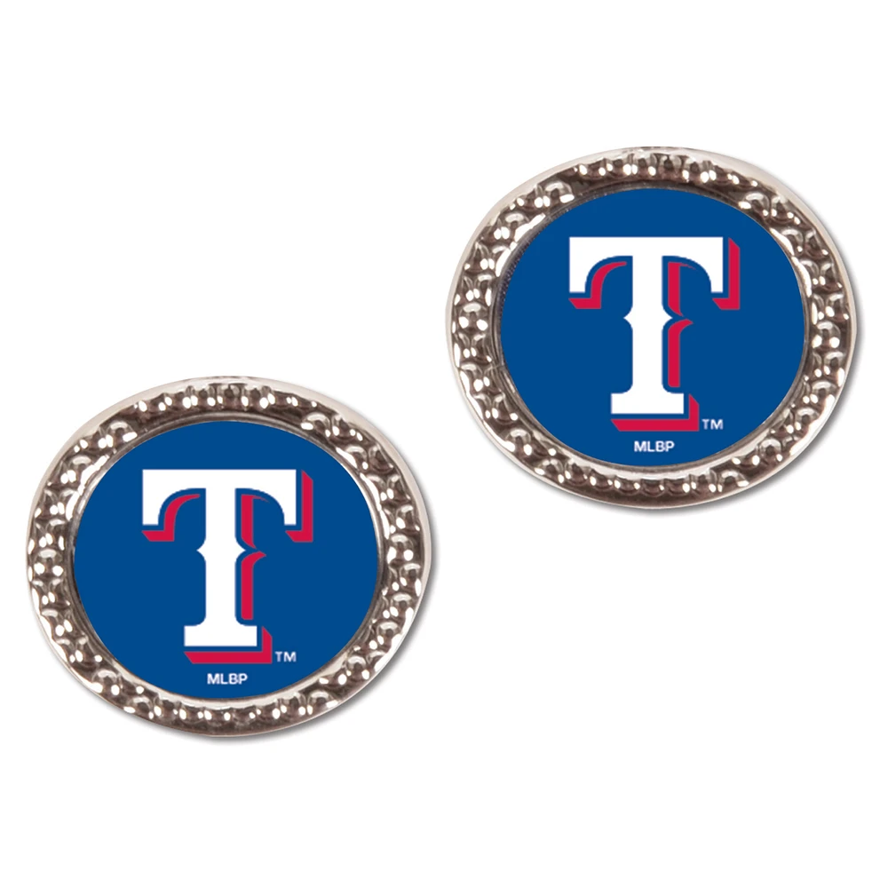 Women's WinCraft Texas Rangers Round Post Earrings