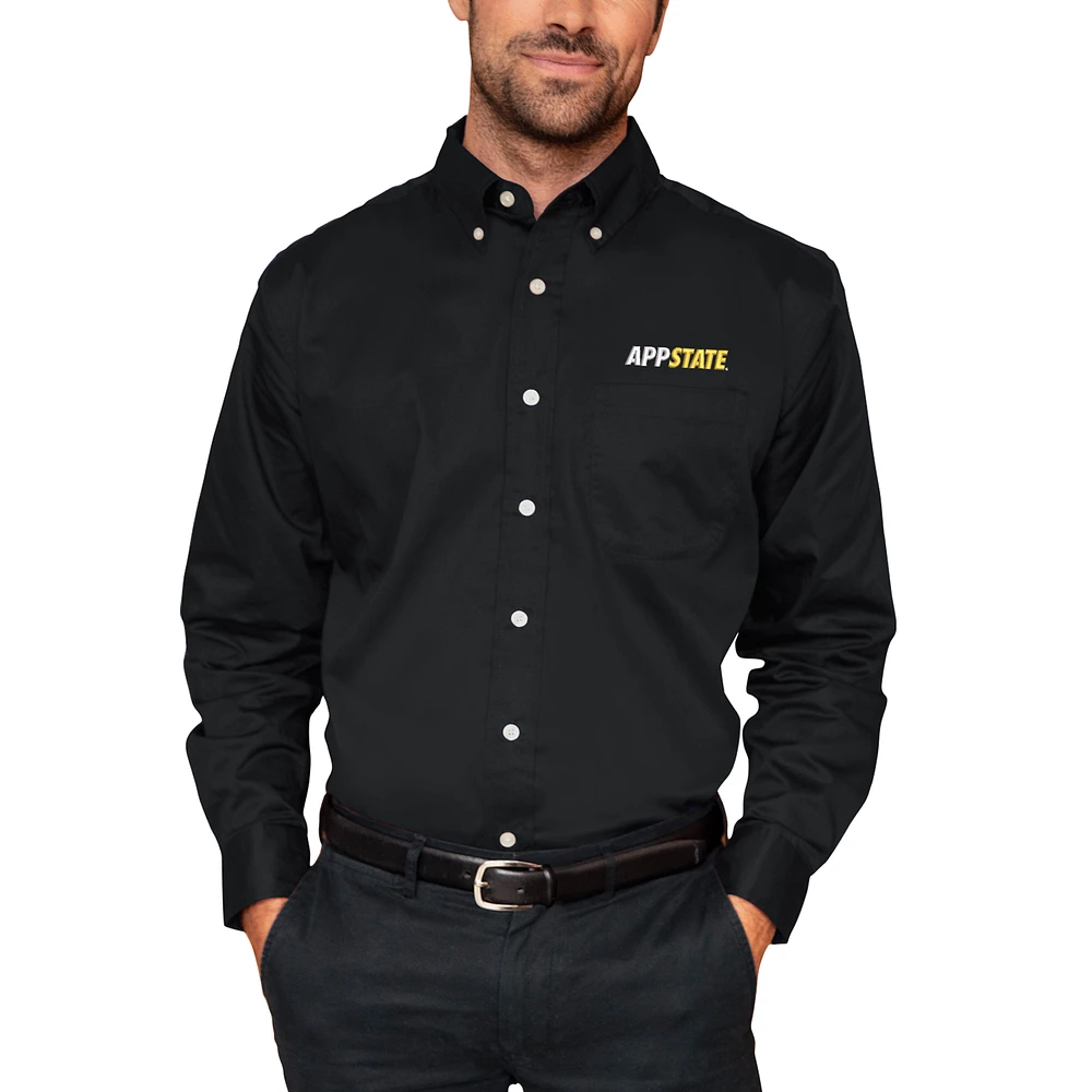 Men's Black Appalachian State Mountaineers Wicked Woven Long Sleeve Button-Down Shirt