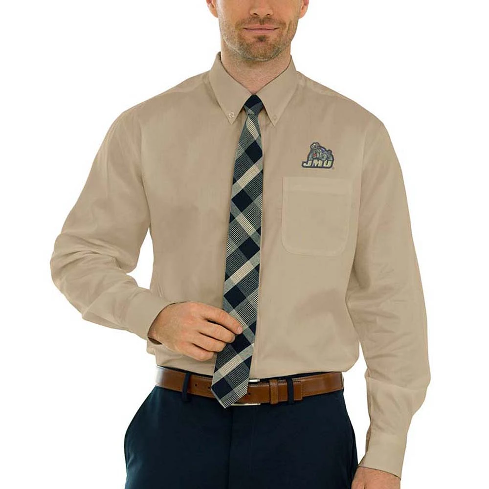 Men's Tan James Madison Dukes Wicked Woven Long Sleeve Button-Down Shirt