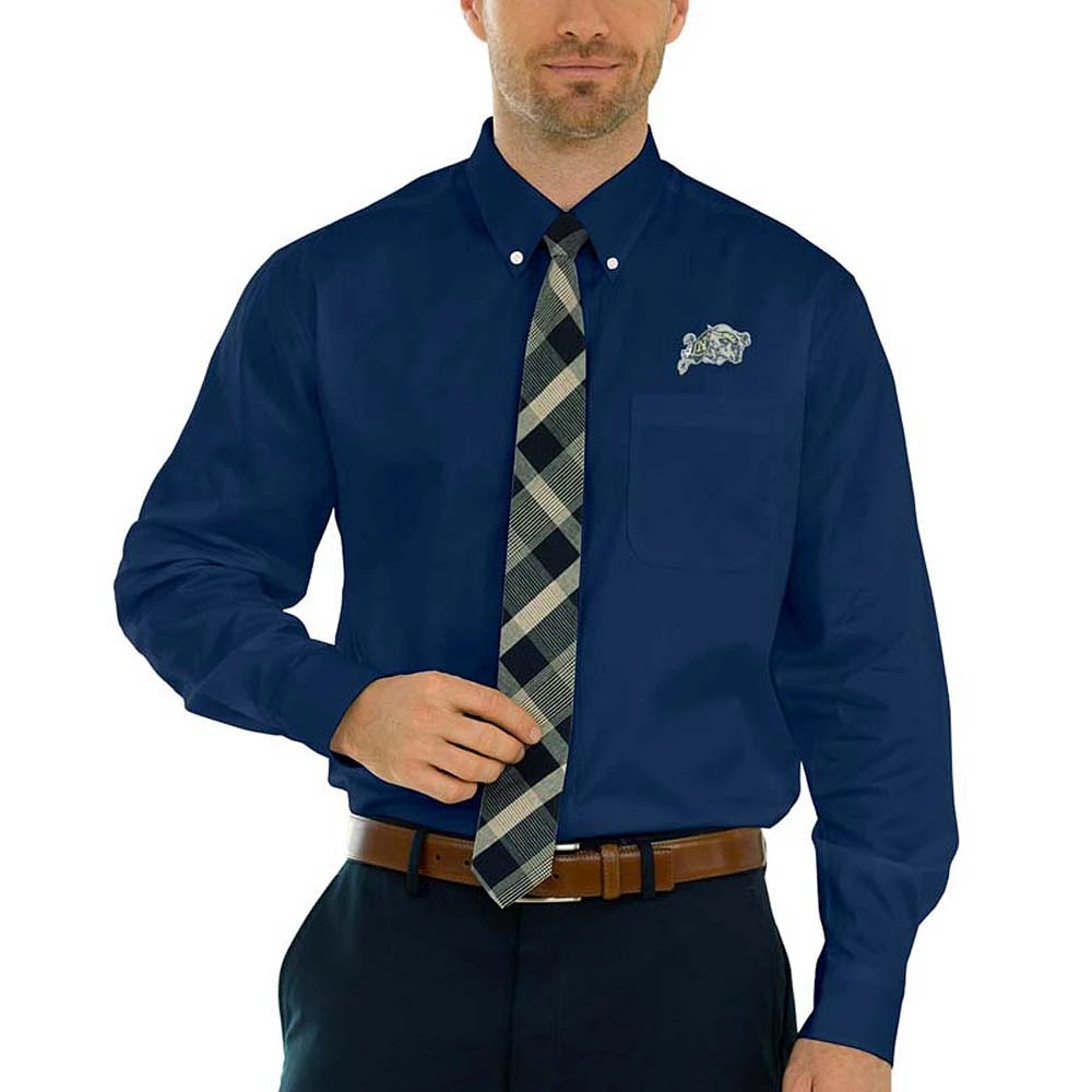 Men's Navy Midshipmen Wicked Woven Long Sleeve Button-Down Shirt