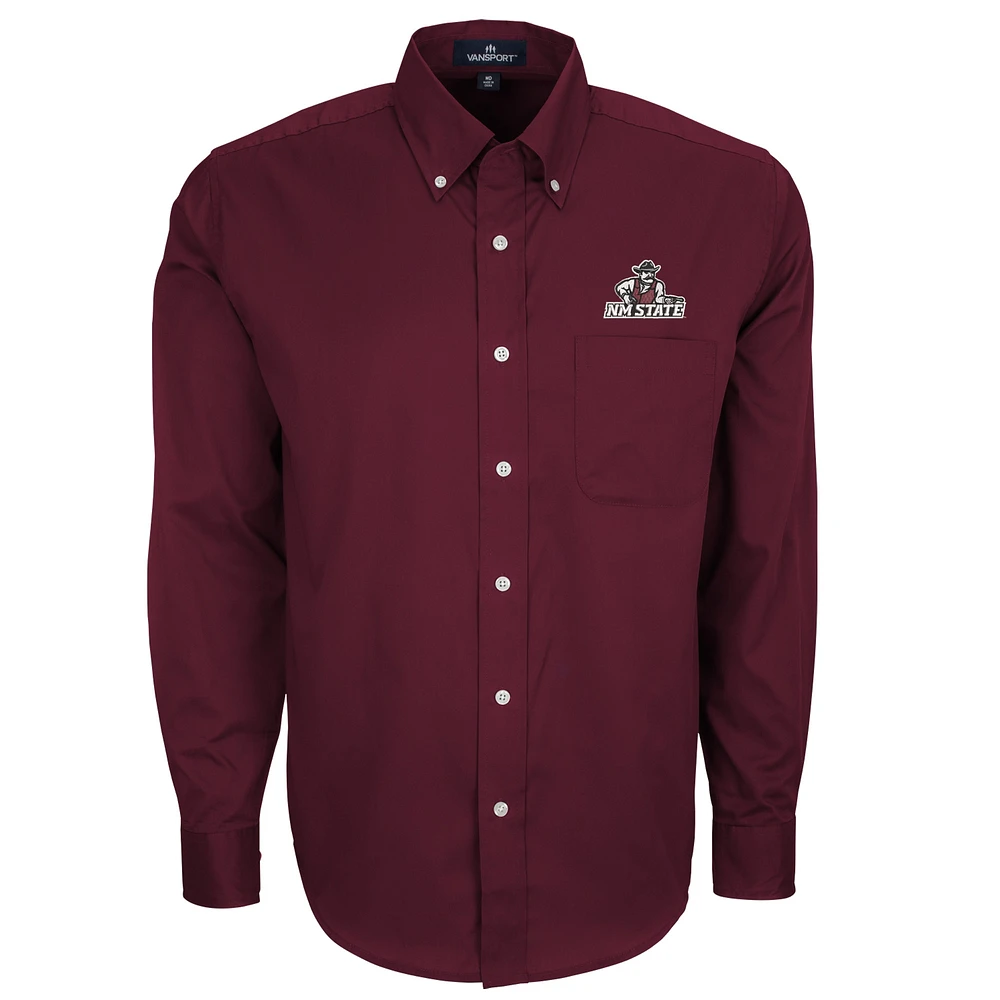 Men's Maroon New Mexico State Aggies Wicked Woven Long Sleeve Button-Down Shirt