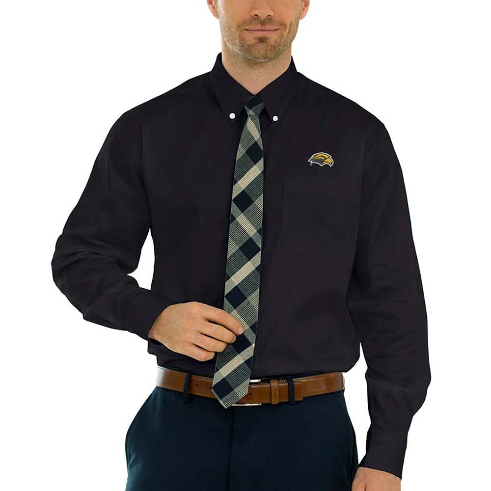 Men's Black Southern Miss Golden Eagles Wicked Woven Long Sleeve Button-Down Shirt