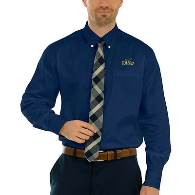 Men's Navy Toledo Rockets Wicked Woven Long Sleeve Button-Down Shirt