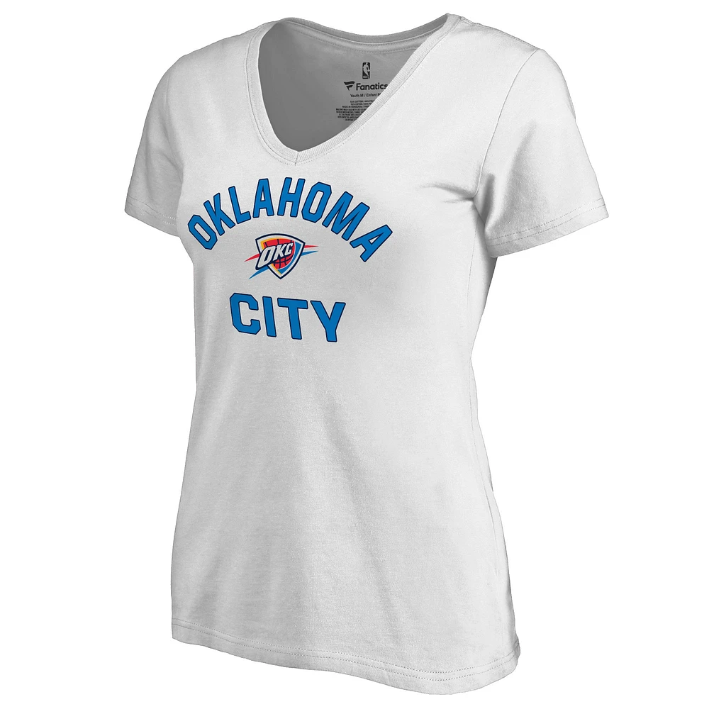 Women's White Oklahoma City Thunder Overtime V-Neck T-Shirt