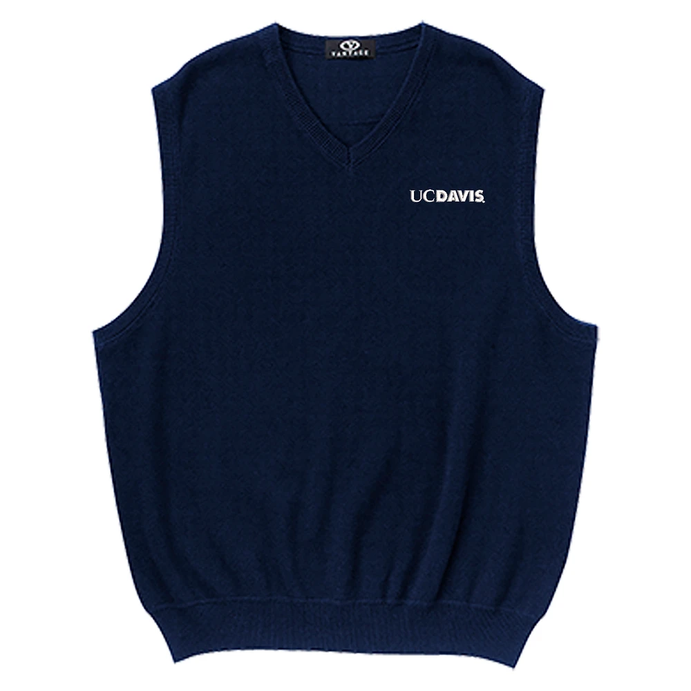 Men's Navy UC Davis Aggies Milano Knit Sweater Vest