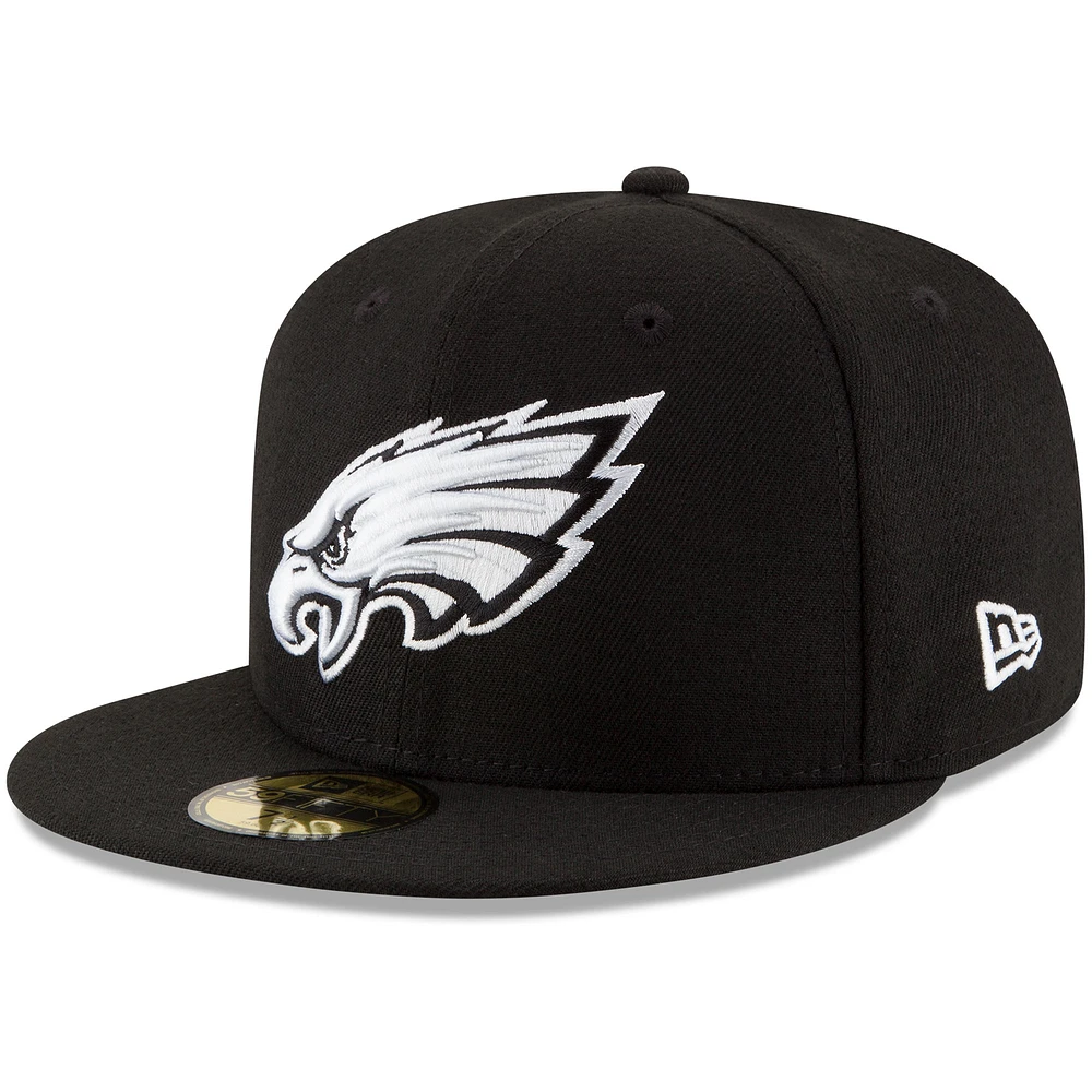Men's New Era Black Philadelphia Eagles B-Dub 59FIFTY Fitted Hat