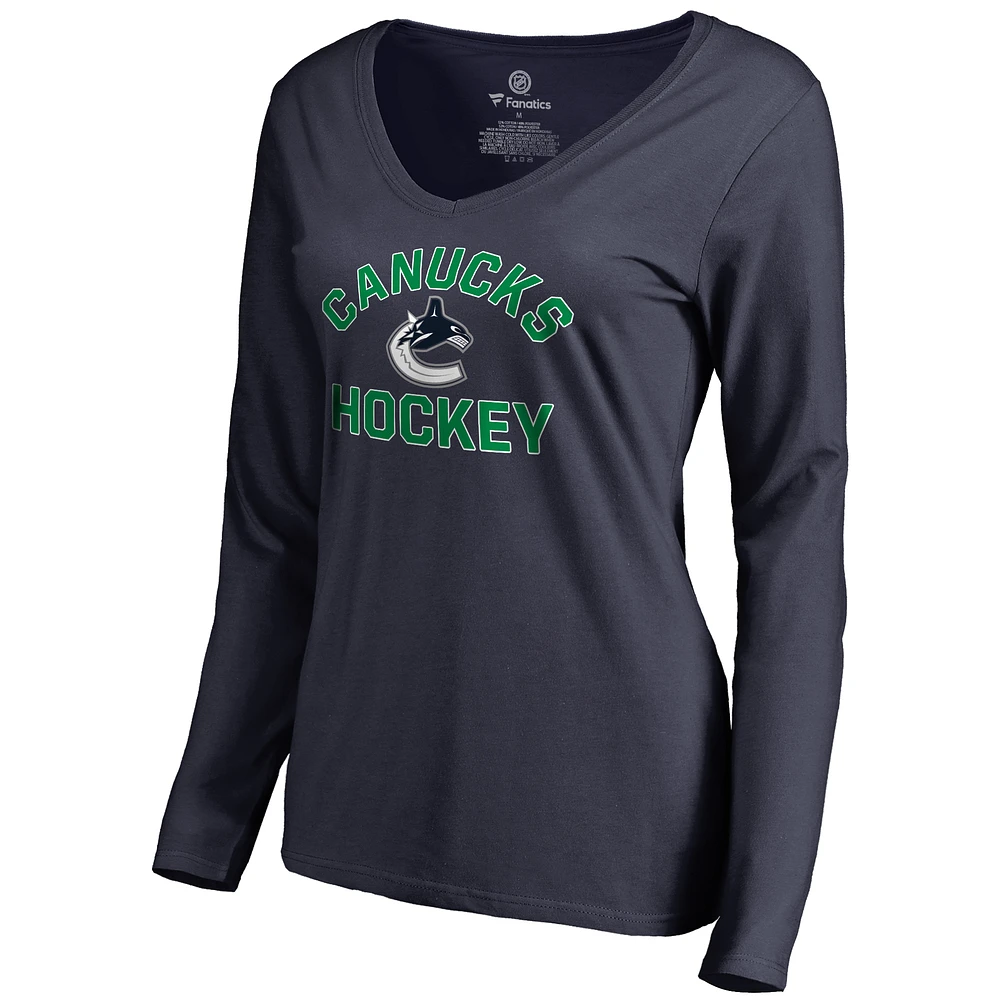 Women's Blue Vancouver Canucks Overtime Long Sleeve T-Shirt