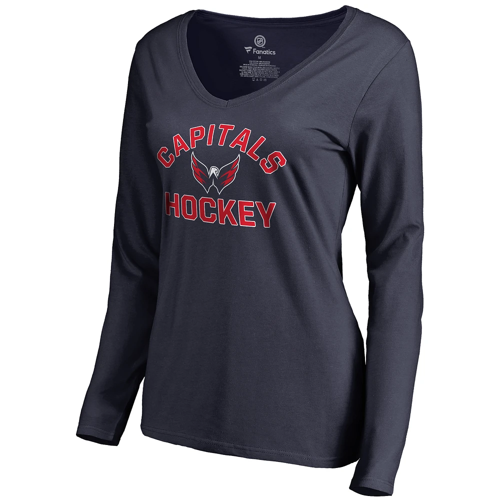 Women's Navy Washington Capitals Overtime Long Sleeve T-Shirt