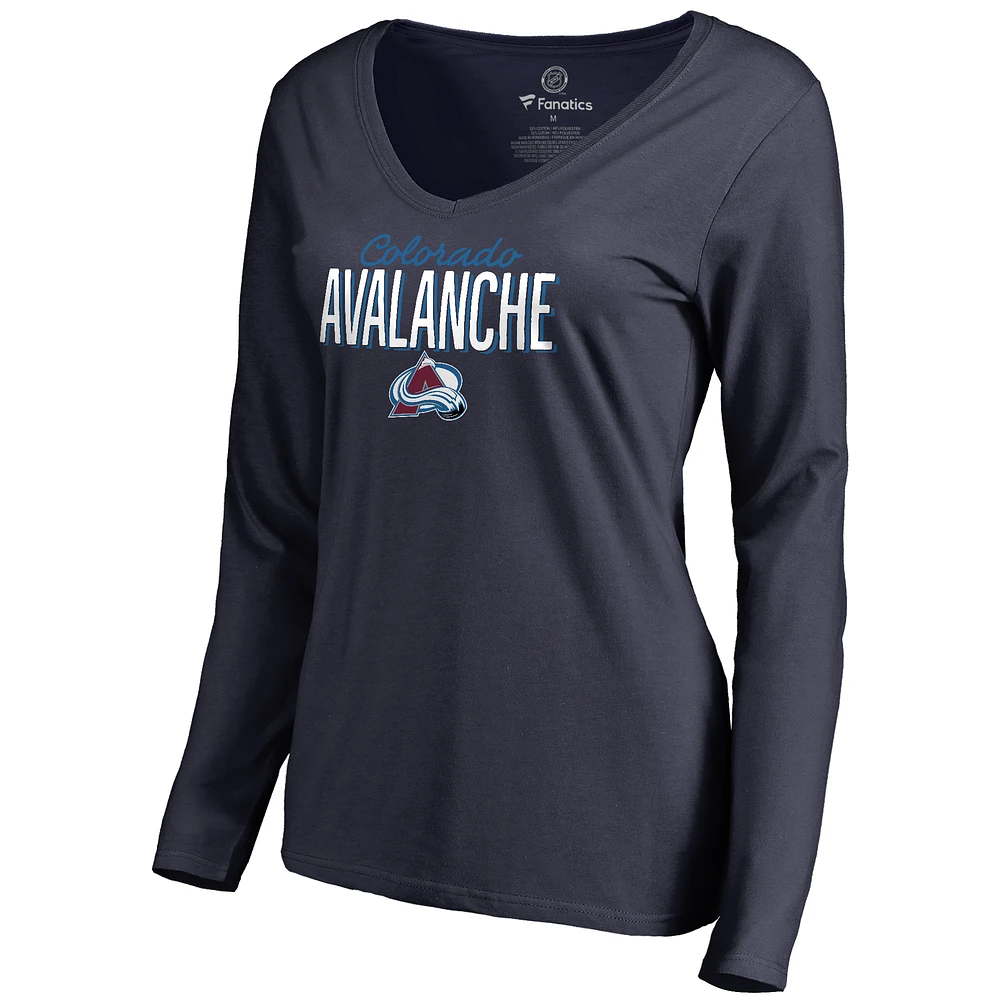 Women's Navy Colorado Avalanche Nostalgia Long Sleeve T-Shirt