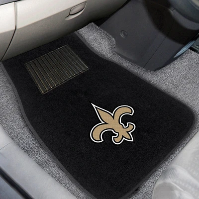 New Orleans Saints 2-Piece Embroidered Car Mat Set