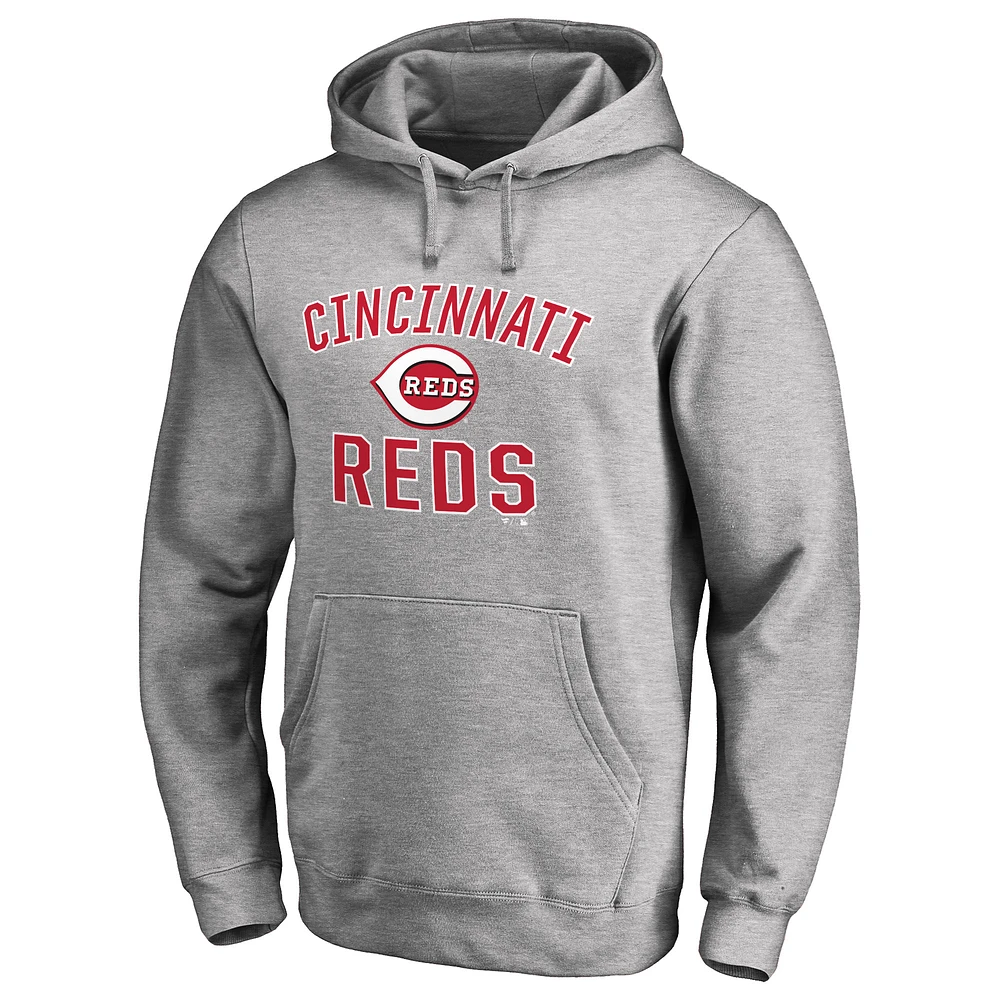 Men's Ash Cincinnati Reds Victory Arch Pullover Hoodie