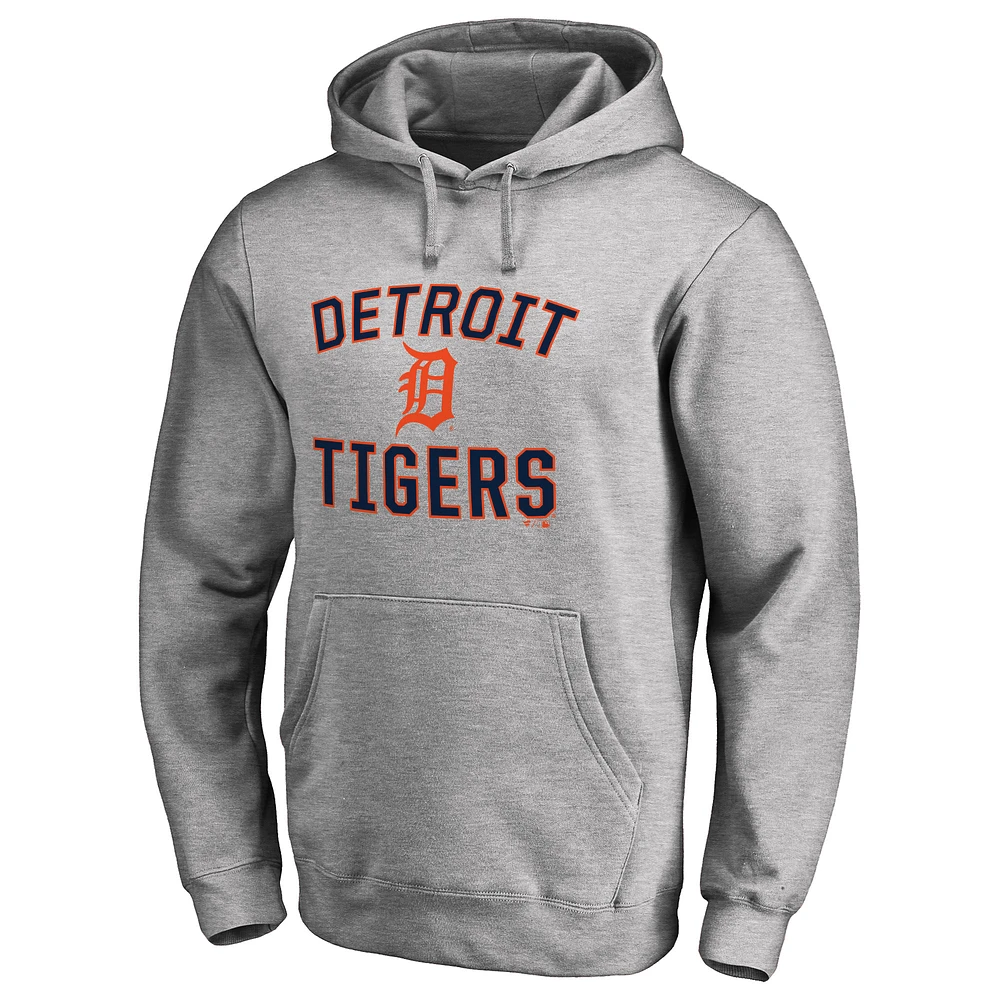 Men's Ash Detroit Tigers Victory Arch Pullover Hoodie