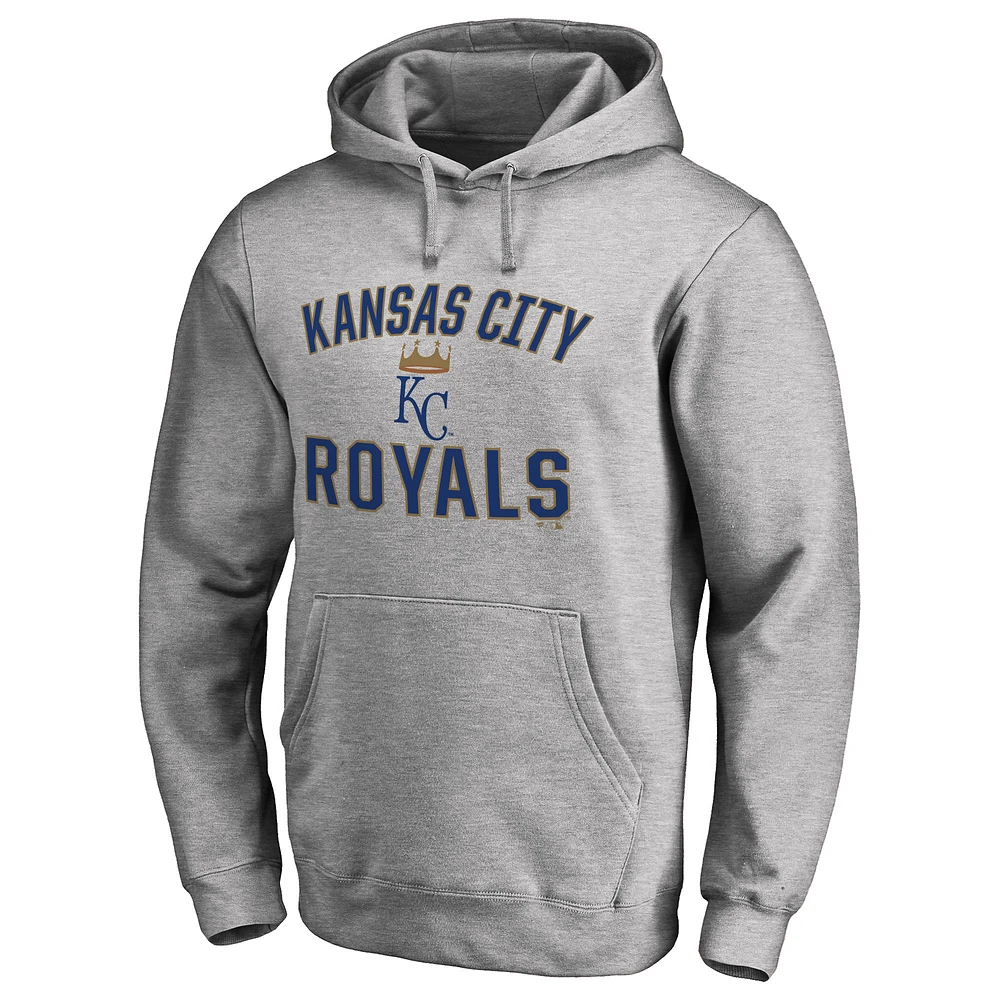 Men's Ash Kansas City Royals Victory Arch Pullover Hoodie