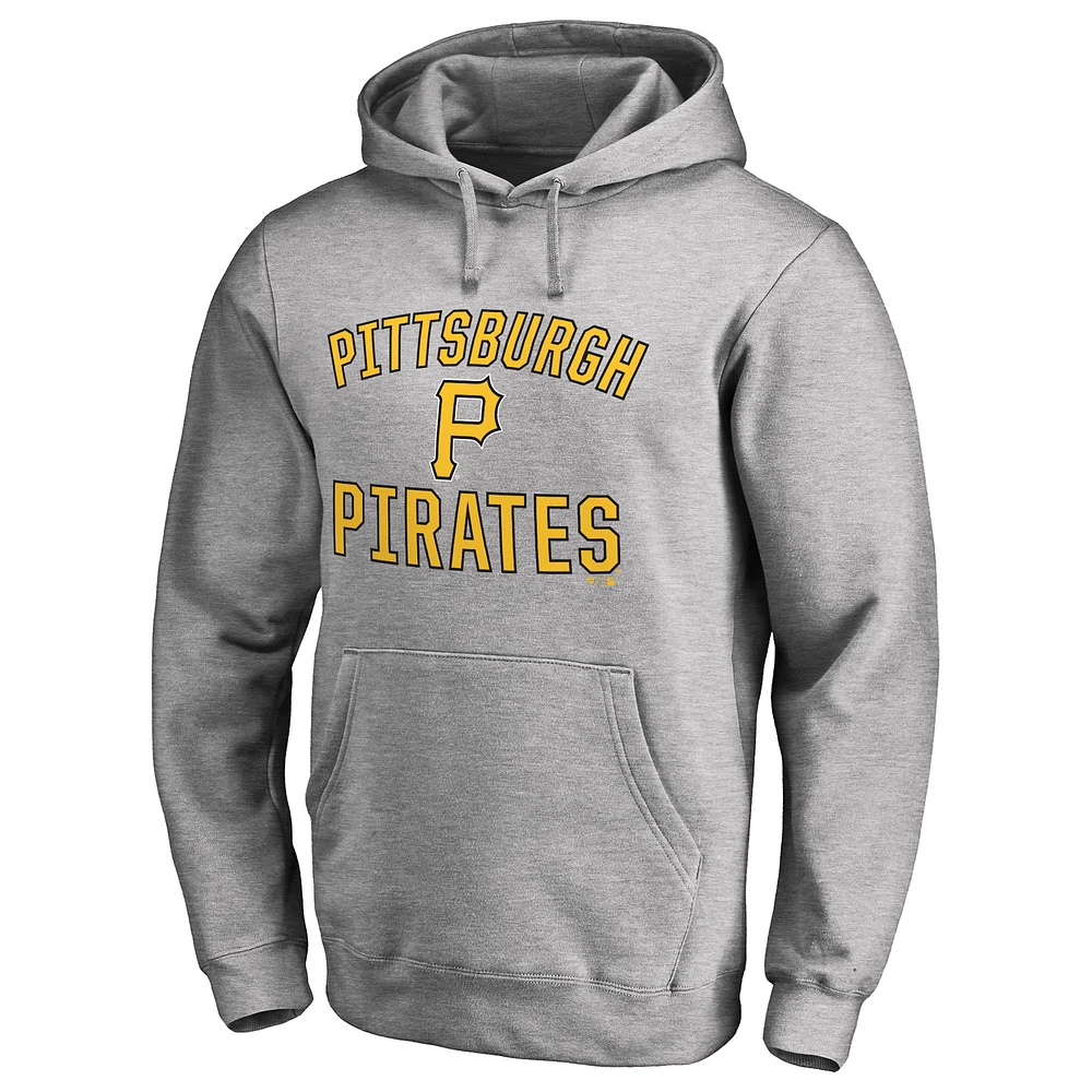 Men's Ash Pittsburgh Pirates Victory Arch Pullover Hoodie