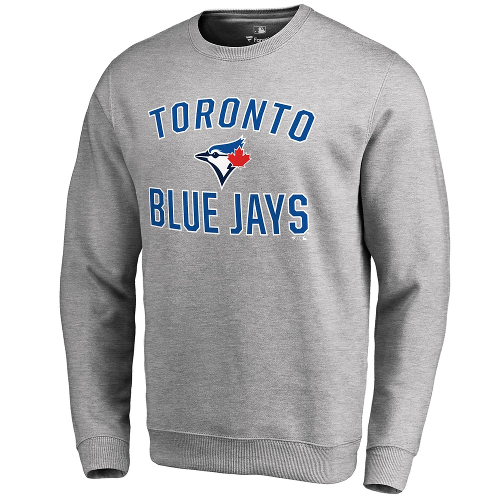 Men's Ash Toronto Blue Jays Victory Arch Pullover Sweatshirt