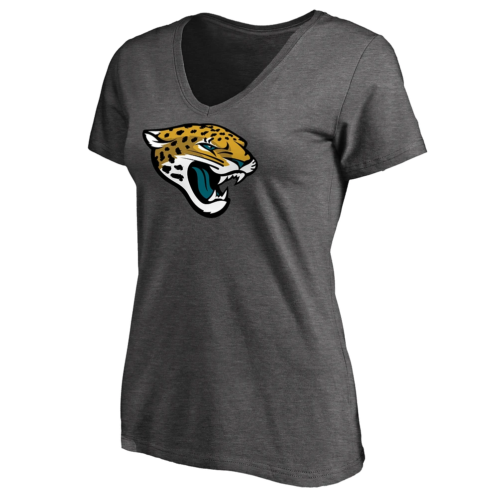 Women's Heathered Gray Jacksonville Jaguars Team Logo T-Shirt
