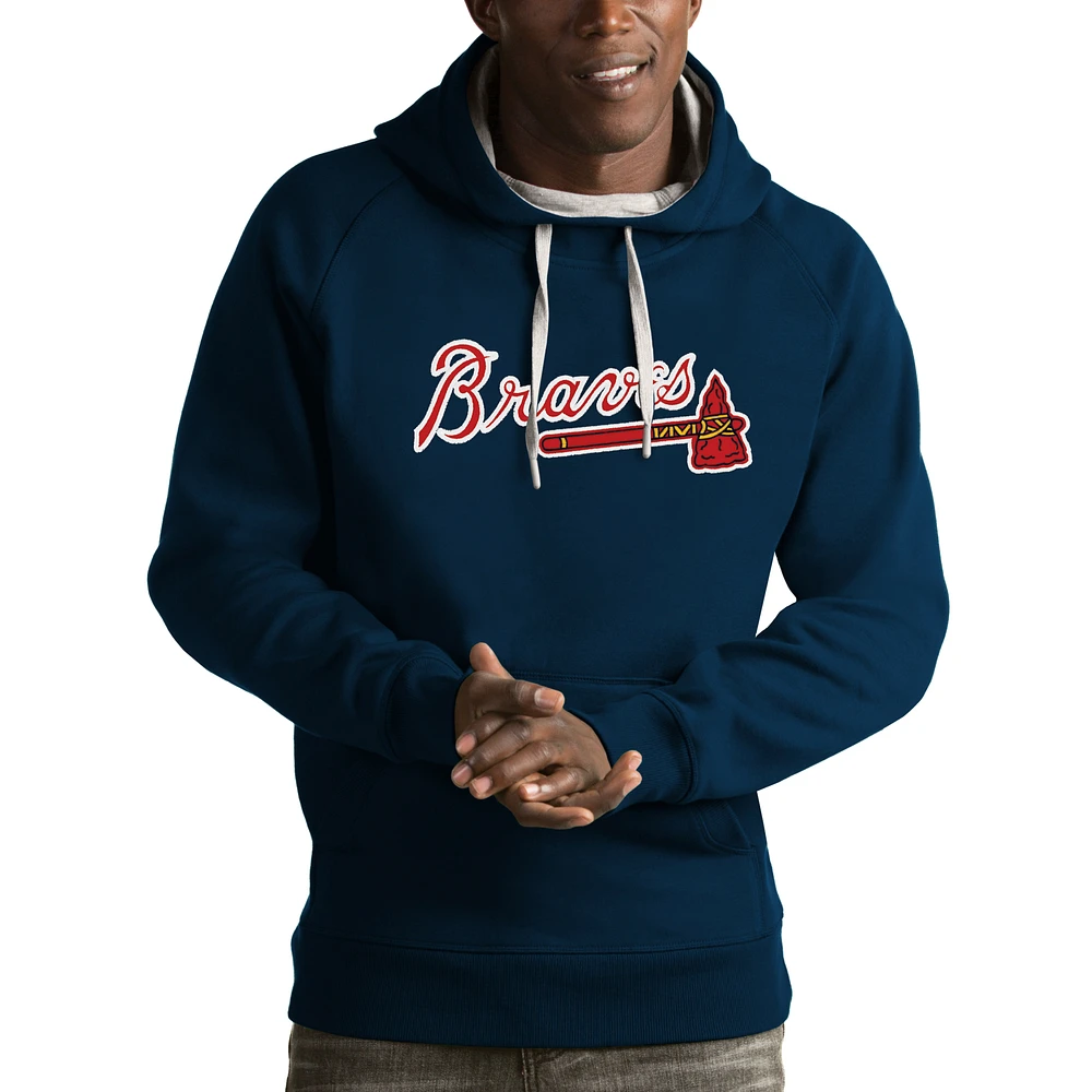 Men's Antigua Navy Atlanta Braves Victory Pullover Hoodie